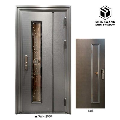 Résistant au feu Swing gauche Aluminium Boutique Portes d'entrée Villa Solid Aluminium Portes d'entrée