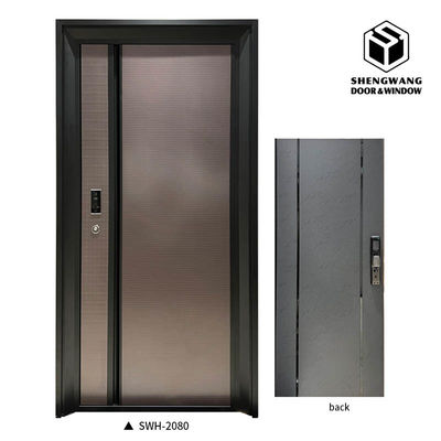 Porte principale en aluminium 90 mm épaisseur de la feuille Swing gauche Porte d'entrée de la villa