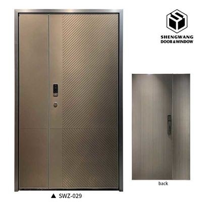 Porte d'entrée en aluminium de luxe en poudre revêtue Porte d'entrée en aluminium moderne