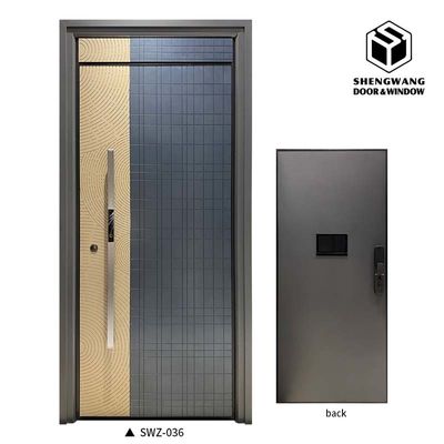Porte d'entrée commerciale en aluminium dorée en aluminium