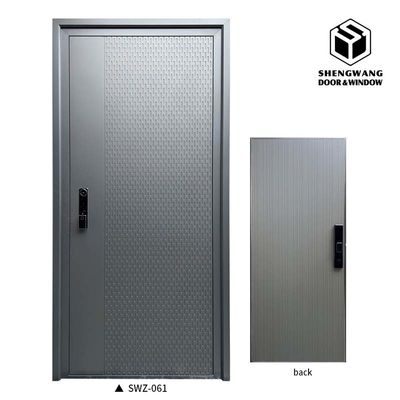 Porte pivotante manuelle en aluminium gris Système de verrouillage électronique Porte pivotante commerciale