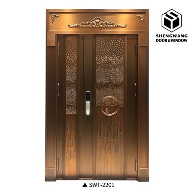 Portes extérieures en aluminium revêtues de poudre résistant à la corrosion Portes de jardin en acier en aluminium