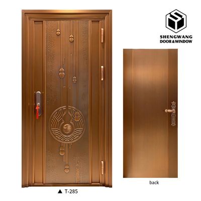Porte de jardin traditionnelle marron avec aluminium pour porte de jardin en métal extérieure principale