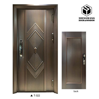 Porte de jardin de luxe dorée en aluminium pour porte avant en aluminium