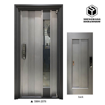 ODM Réduction du bruit Porte d'entrée en aluminium Imitation de la surface de cuivre Finition Porte d'entrée en aluminium
