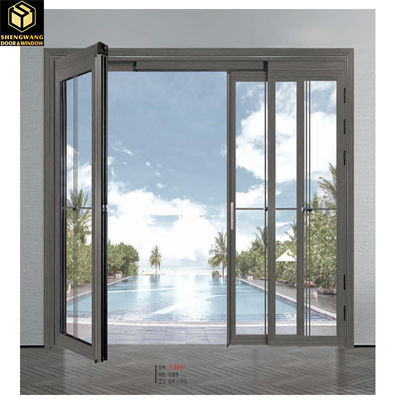 Porte coulissante en aluminium extérieure Porte en verre en aluminium 1,2 mm