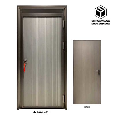 Porte métallique en acier inoxydable à l'extérieur marron Porte à incendie