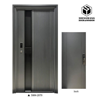 Porte pivotante en acier inoxydable de luxe gris foncé Panneau de nid de miel Porte pivotante extérieure