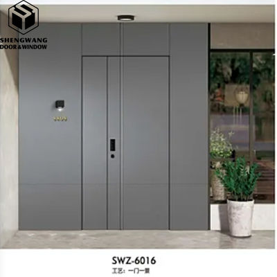 Porte d'entrée résidentielle en acier inoxydable sécurisée Fermeture électronique Porte de sécurité en acier extérieur