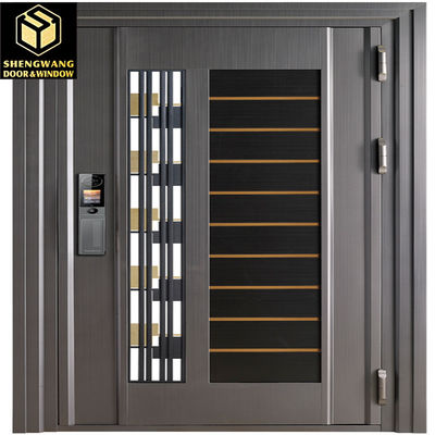 Hôtel et villa Porte d'entrée en acier inoxydable avec poignée serrures Porte d'entrée en acier