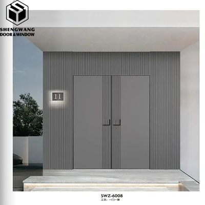 Porte coulissante en verre en aluminium gris personnalisée Porte en aluminium vitrée