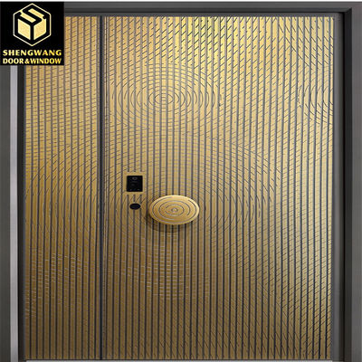 Porte extérieure en aluminium revêtue de 5 mm résistant aux rayures Porte d'entrée en aluminium contemporaine