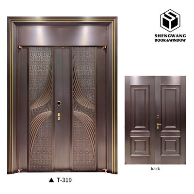 Pas de traitement de peinture Porte latérale en aluminium résistant au feu résistant aux bactéries MDF Porte intérieure
