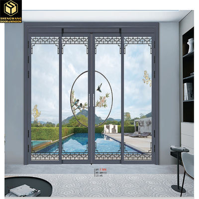 Porte coulissante en verre en aluminium blanc isolée en verre en aluminium vitré Porte coulissante en aluminium isolant thermique