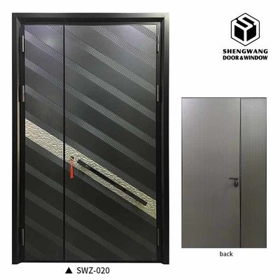 Portes extérieures en aluminium de cuivre en alliage de la villa Khaki Porte d'entrée en aluminium pliable Largeur personnalisée