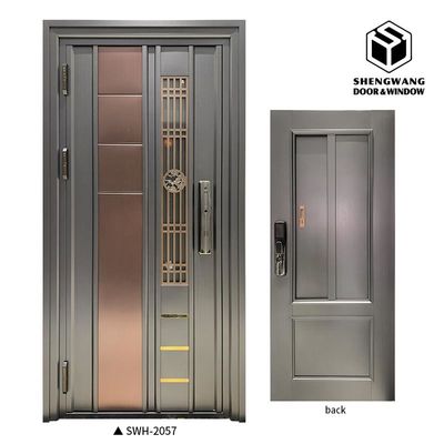 Portes commerciales en aluminium noir 4 x 8 portes intérieures de type incendie portes métalliques avec panneau de finition