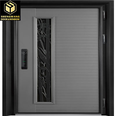 Porte d'entrée en aluminium écologique noir Salle de maternelle Porte d'entrée en aluminium