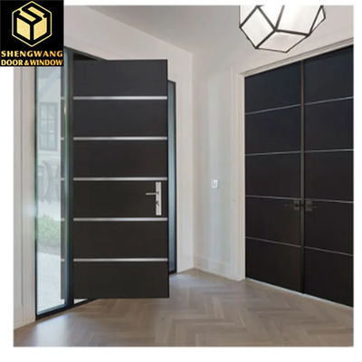 Résistant au feu Swing gauche Aluminium Boutique Portes d'entrée Villa Solid Aluminium Portes d'entrée