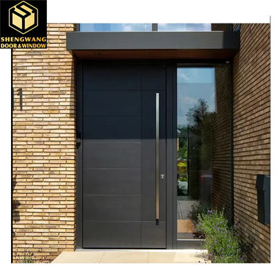 Porte d'entrée en aluminium pour la plus grande maison couleur personnalisée et matériau en acier inoxydable durable pour et résistance au feu