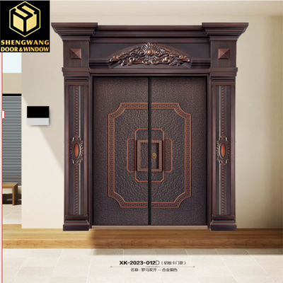Résistant au feu Swing gauche Aluminium Boutique Portes d'entrée Villa Solid Aluminium Portes d'entrée