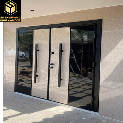 Porte coulissante en verre en aluminium blanc Dimensions personnalisées Porte extérieure en verre en aluminium