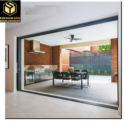 Villa Poussez et tirez rideau fenêtre murale fenêtre transparente en aluminium cadre coulissant