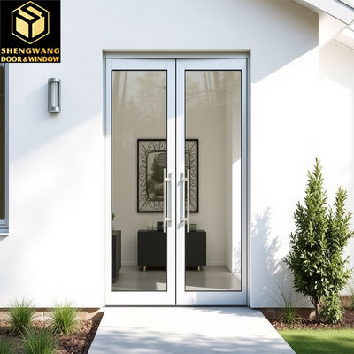 Porte en alliage d'aluminium PT de 2,1 m double vitrage Porte de patio en aluminium noir