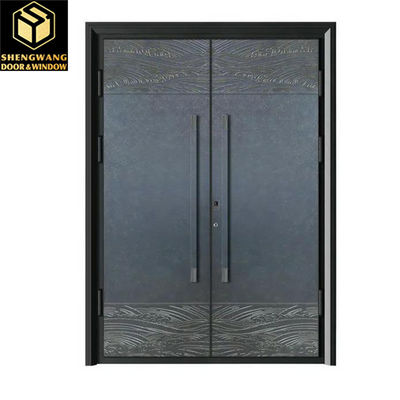 Résistant au feu Swing gauche Aluminium Boutique Portes d'entrée Villa Solid Aluminium Portes d'entrée