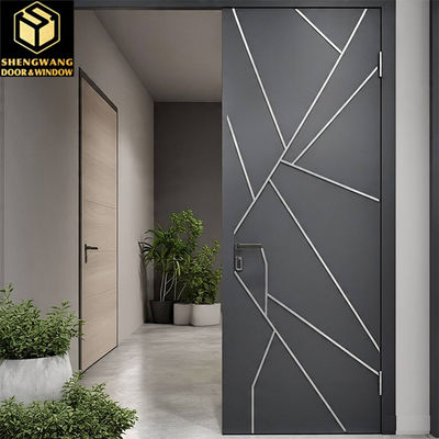 Poudre anti-vol revêtue de finition avec portes d'entrée en aluminium moderne et gris commercial