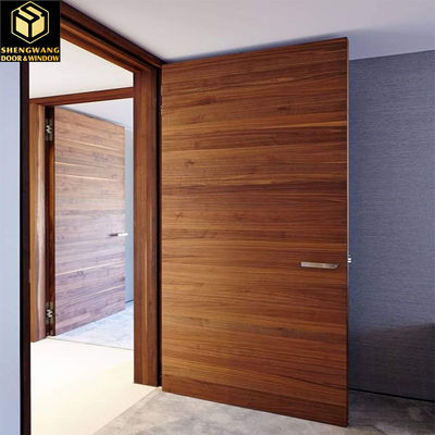 Porte de jardin en aluminium en bois noir sans bruit Porte d'entrée en aluminium pivot