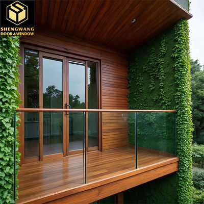 Résistance au feu avec porte de jardin en aluminium brun pour serrures intelligentes portes latérales en aluminium