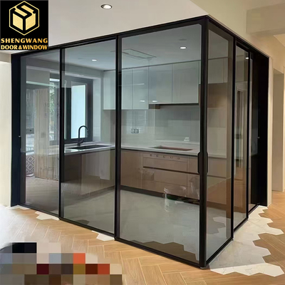 Salle de séjour Chambre d'aluminium Porte à charnière en verre Porte à charnière en aluminium 35 - 45 mm
