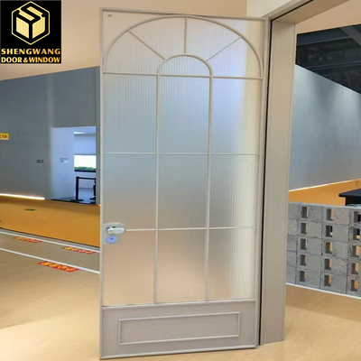 Portes en verre coulissantes en aluminium noir étanche au feu Porte en verre en aluminium commercial